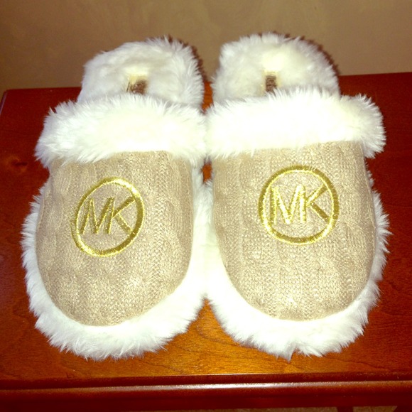 Michael Kors Jet Set MK Faux Fur Slippers