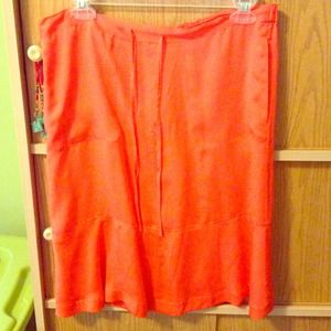Calvin Klein 100% Silk Orange Skirt