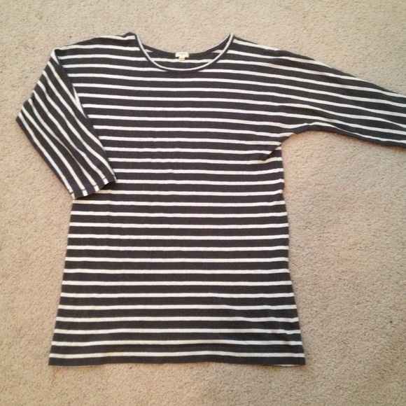 *sold* J. Crew Gray and white striped top