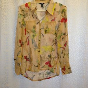H&M sheer garden party button down