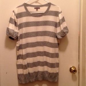 Short sleeve Gap white & grey striped sweater