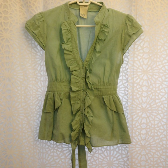 Anthropologie mint button down shirt