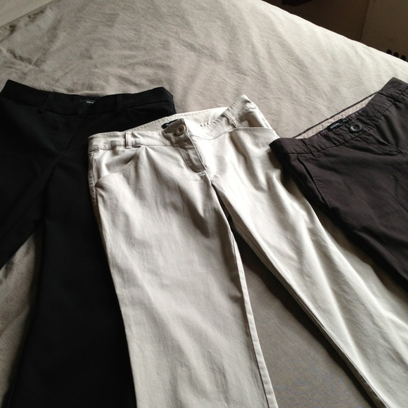 BUNDLE! Mango Pants in Black, Cream and Dark Brown