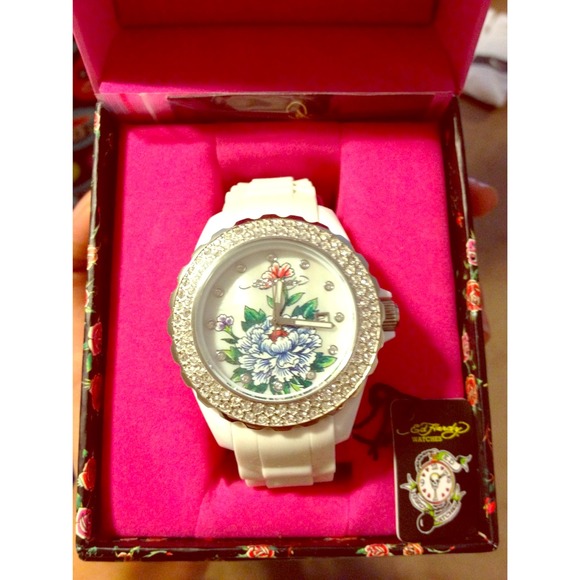 BNWT White Ed Hardy women's watch