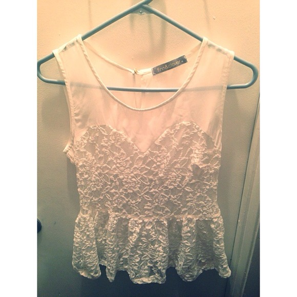 Reserved sheer white lace top
