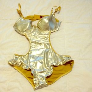Gold Lamè swimsuit