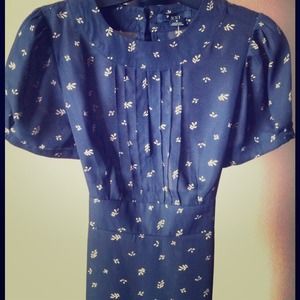 Sheer Black Blouse with beige detail