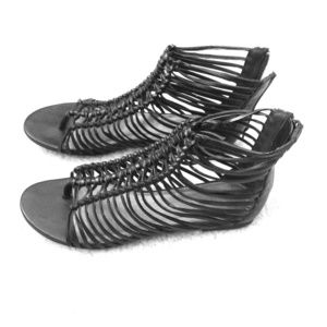 MIA black gladiator sandals--like new