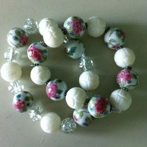 Beautiful beaded bracelets with floral designs