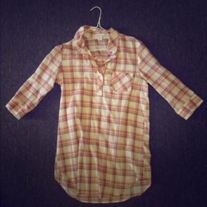 Forever 21 long plaid shirt. Size small.