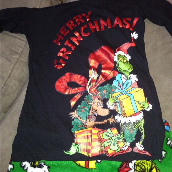 Dr Suess "Merry Grinchmas" fleece PJ set
