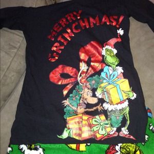 Dr Suess "Merry Grinchmas" fleece PJ set