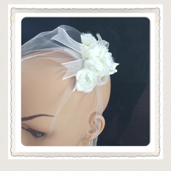 Wedding white silk hair clip