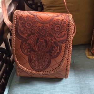 Leather cross body bag