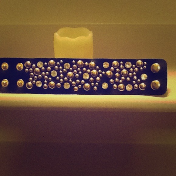 Trendy metal and crystal bead Wrist Band