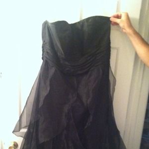 Long black formal ball gown.