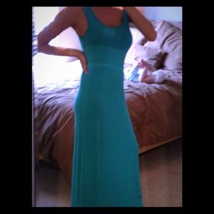 Sold!! Long, teal dress, comfy and cute!