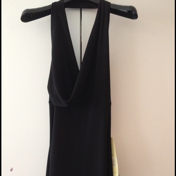 BCBG Max Azria Black Halter Cowl Dress - NWT