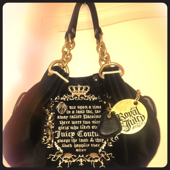 AUTHENTIC Black Juicy velour shoulder bag NWOT