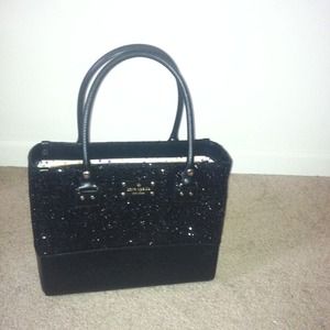 Kate Spade Black Square Bling Handbag with bundle