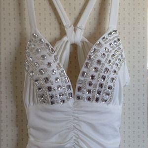 White prom dress size S