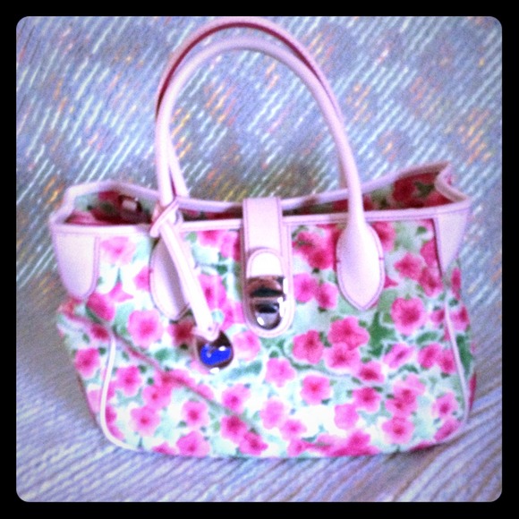 Authentic Dooney & Bourke Pink Floral Handbag