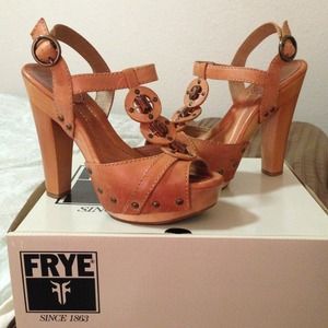 REDUCED!!!!  Frye Fran Wood T-strap