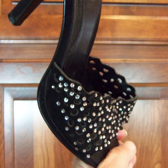 RESERVED - Black Rhinestone Slides
