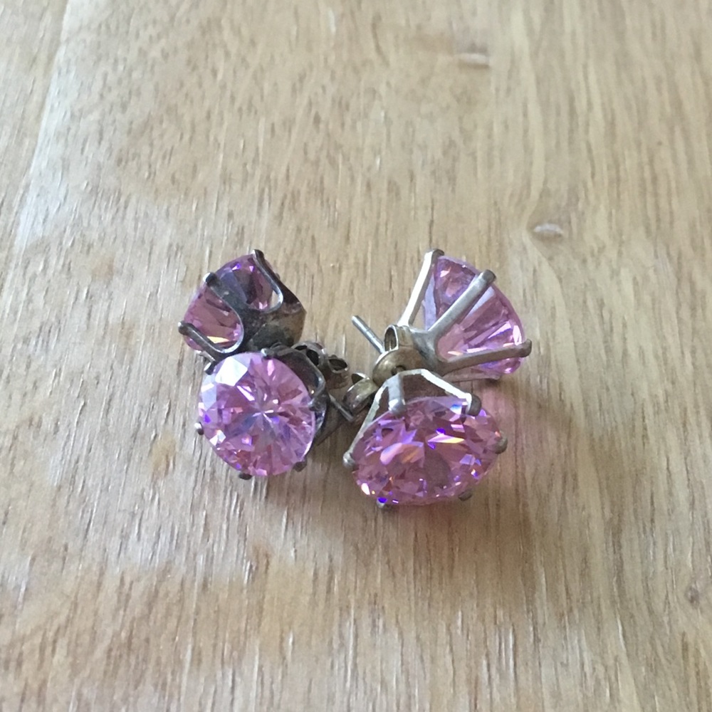 Pink Stone Earrings - Pink Bling!