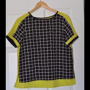 Ellen Tracy Graphic and Lime Green Top