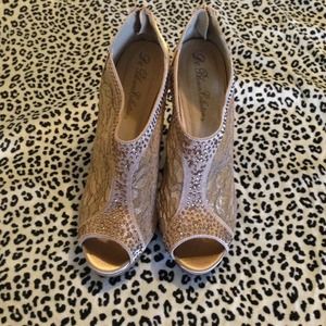 Dark brown lace heels