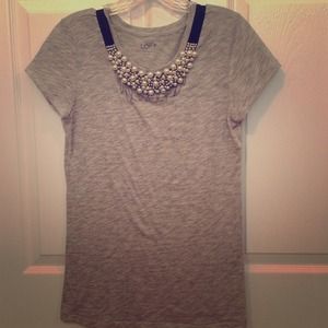 SOLD!! Classy Pearl Neck Ann Taylor Loft Top