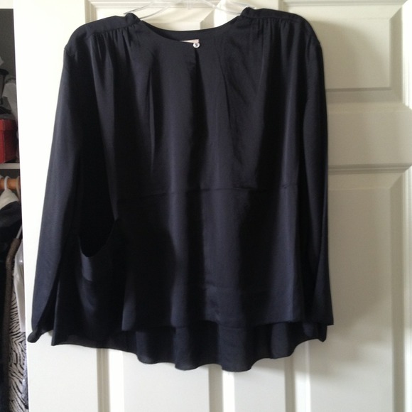 Black blouse top with pocket