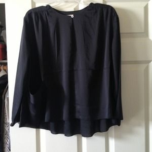 Black blouse top with pocket