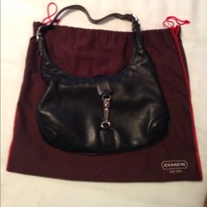 Black leather Coach purse