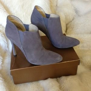 Suede Grey Booties -Audrey Brooke