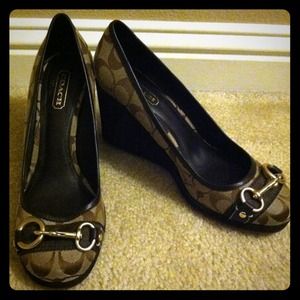 🎉Reduced Price🎉 Brown Coach Wedges Never Worn!