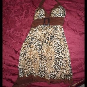 Cheetah Leopard print halter dress
