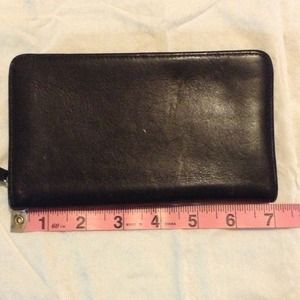 Zippered black checkbook cover