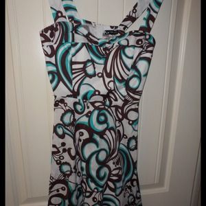 Brown and turquoise sundress