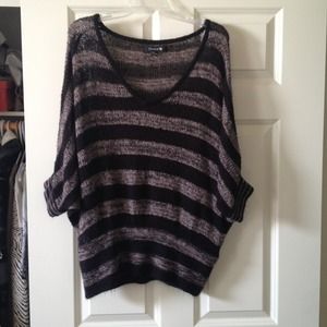 Black and gray striped sweater.