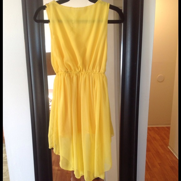 SOLD-Yellow high low top with rose gold accents - Picture 3 of 3