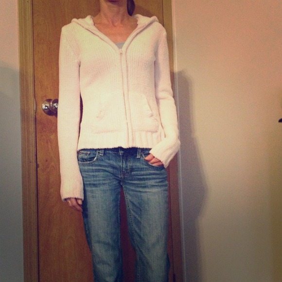 Zip front chenille sweater