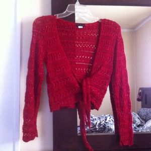 Red sparkly shrug