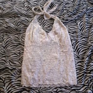 White sequined tank