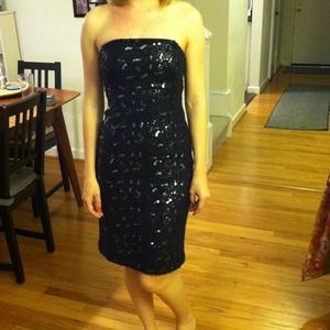 Black sequin party dress