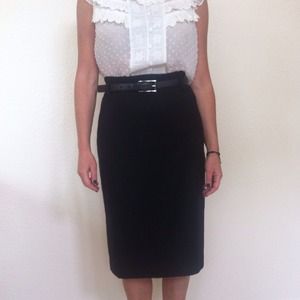 Banana republic black wool pencil skirt