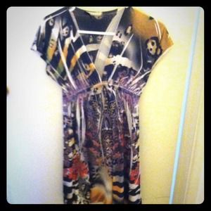 Animal and flora print long top