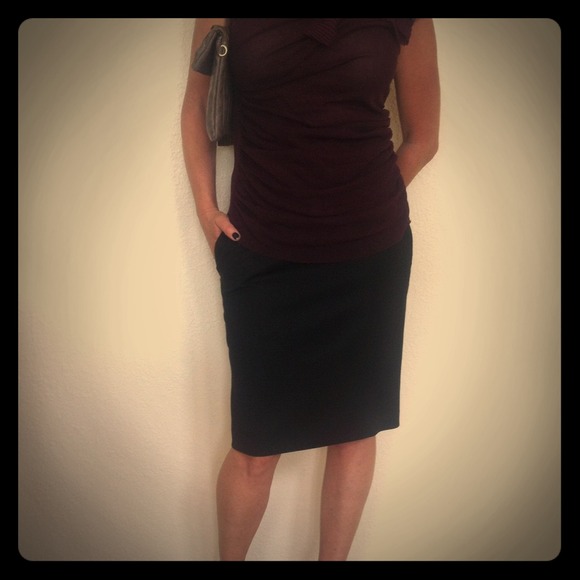 Banana republic black pencil skirt