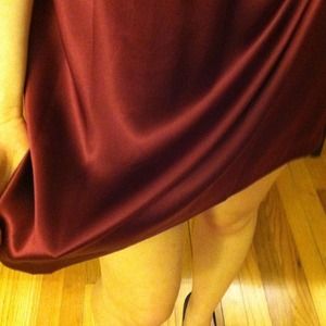 Wine red silk dress